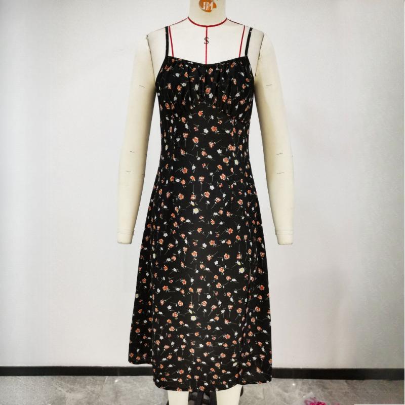 GMXIA Women's Summer Sexy Halter Slit Floral Dresses