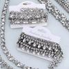 1pc Motif Rhinestone Ribbon Hot Fix Glass Crystal Rhinestone Trim Chain for DIY Shoes, bags, Dresses Decoration