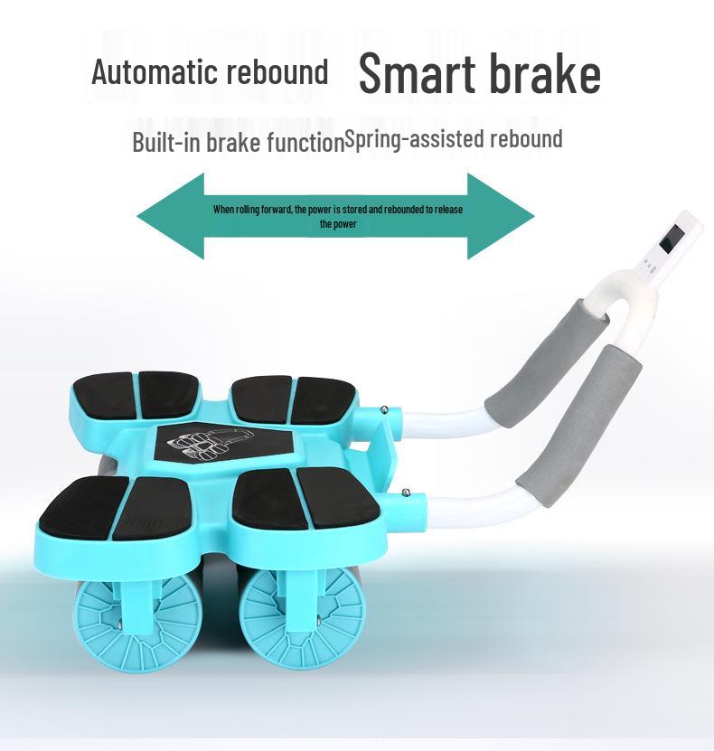 Automatic Rebound Ab Roller: New Four-Wheel Model for Home Belly Slimming & Abs Toning Fitness