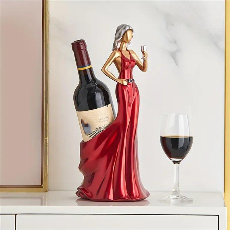 ABWR-Red Wine Rack Home Decoration Ornaments Grape Wine Display Rack Cabinet Decoration Sexy Girl Wine Bottle Holder
