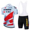 Jumbo Visma Cycling Jersey Set Short Sleeve Mens Breathable Quick Dry Mountain Road Bike Apparel