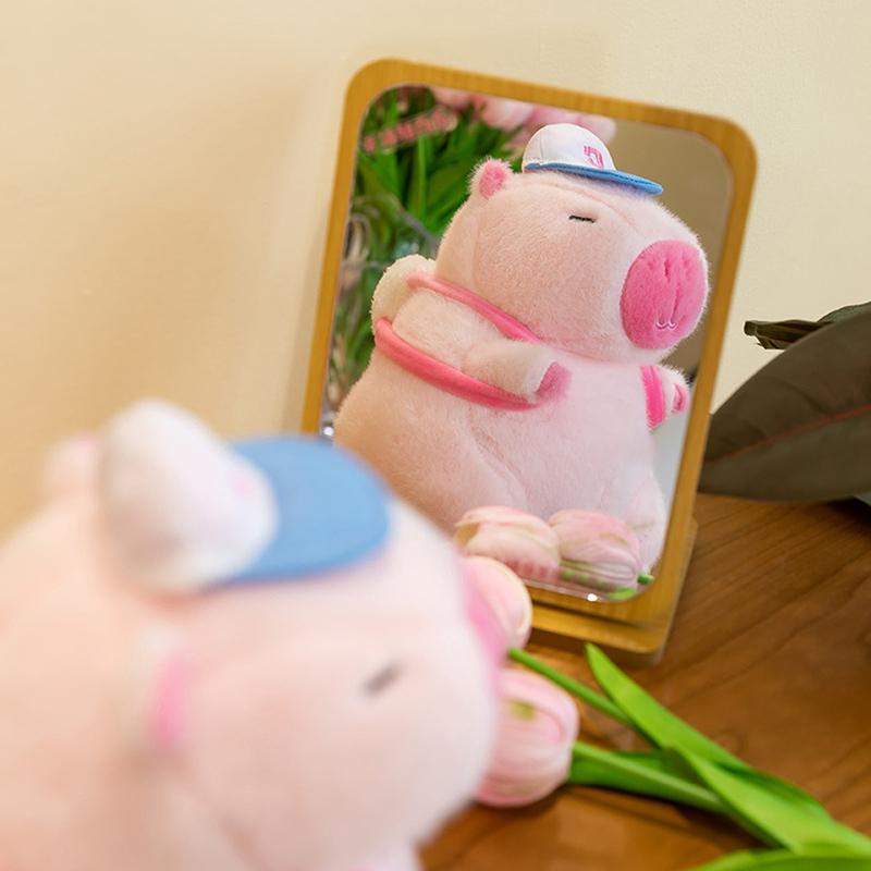 25Cm Cute Fluffy Pink Capybara Plush Toys Kawaii Baseball Backpack Stuffed Dolls Animals Kids Birthday Gift Home Decor