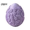 3D Printed Flower Relief Eggs Floral Easter Egg Ornament, Embossed Spring Window Display Accents Tabletop Decor, Desktop Figurine for Holiday