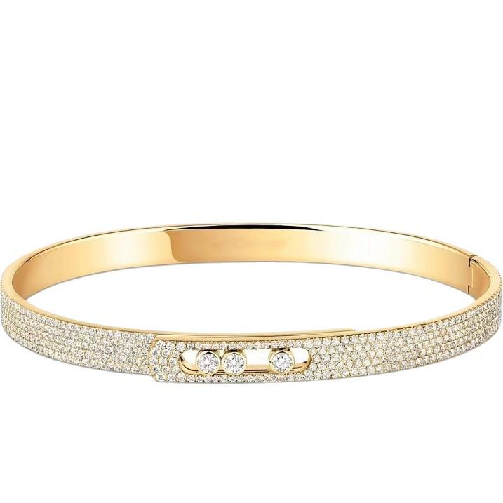 Meijia 925 Sterling Silver Sliding Bead Diamond Bracelet – Fashionable & Elegant Design for Couples