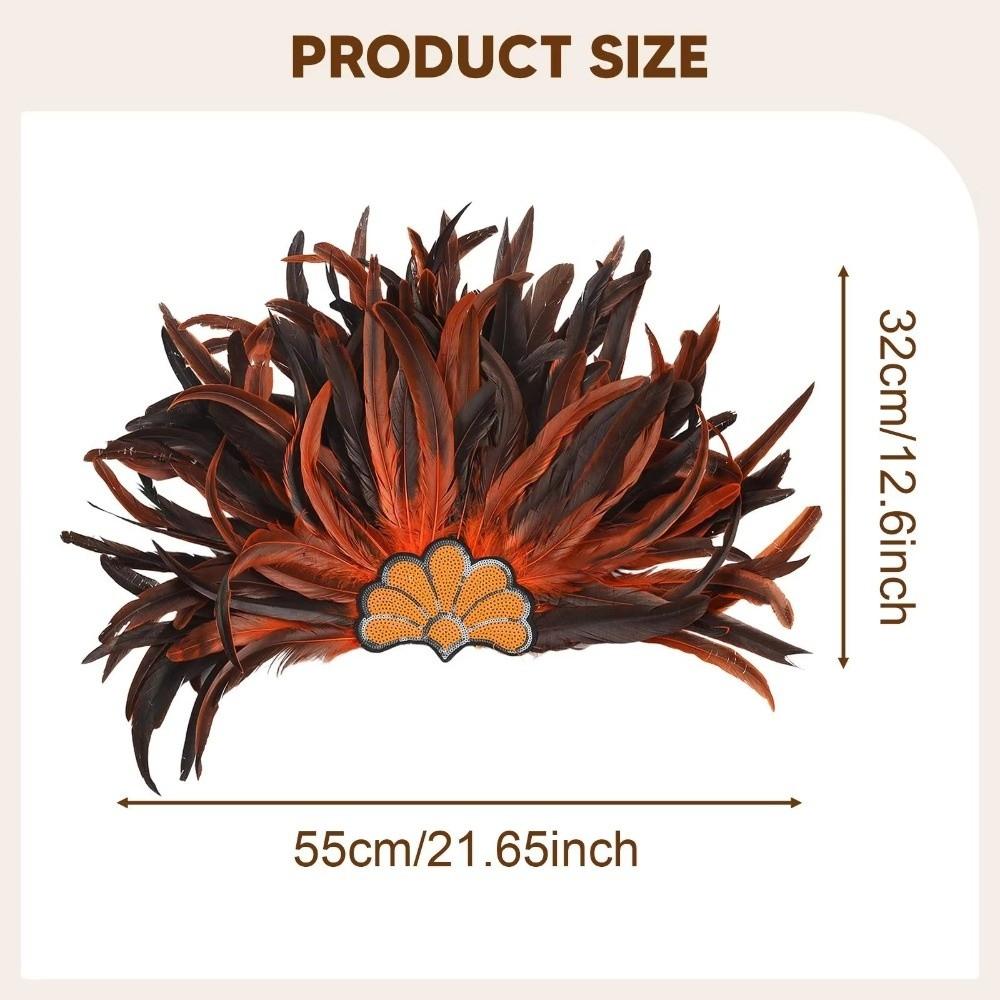 Stage Performance Showgirl Headband Brazilian Carnival Feather Headdress Hair Band  Carnival Events