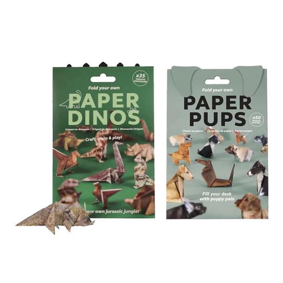 DIY Origami Animal Kit Cute Paper Kitten Origami Set 3D Dog Cat Dinosaur Paper