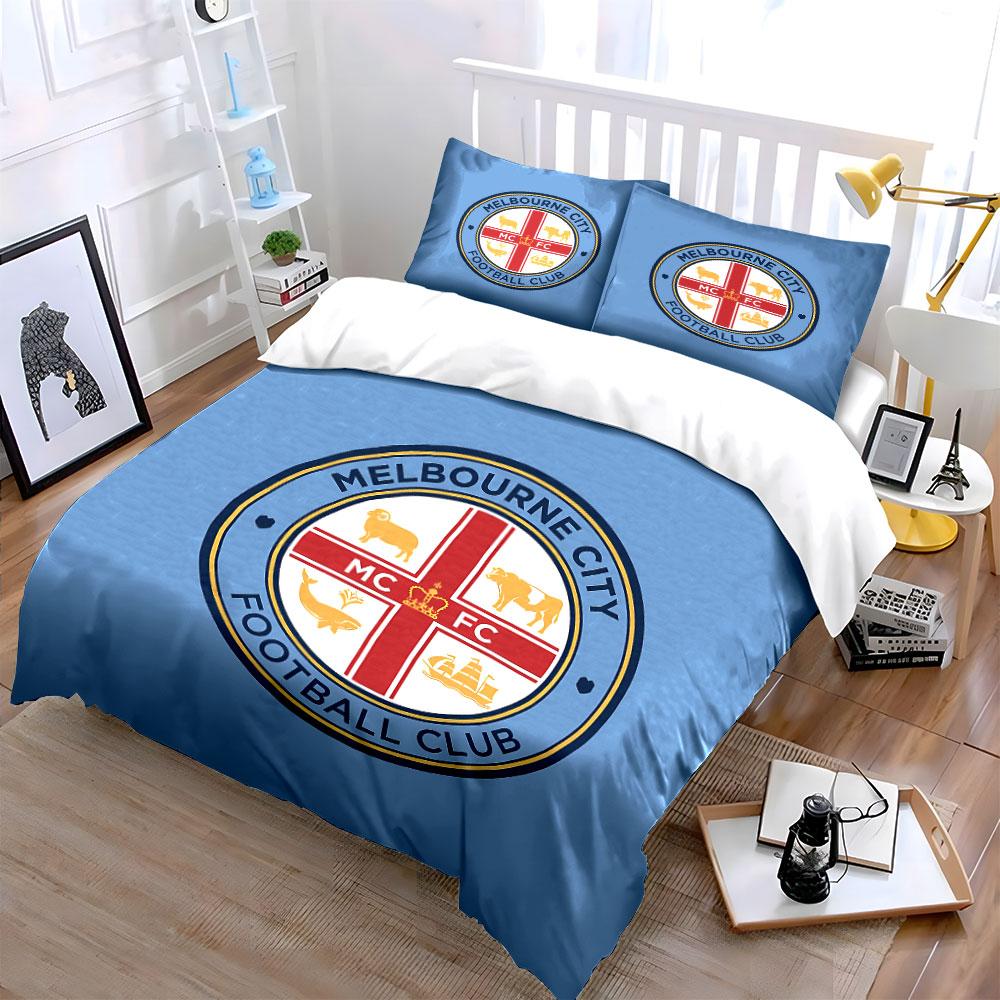 Melbourne City FC Bedding Set Bedding Duvet Cover Set Duvet Cover Pillowcases  (1 * Duvet Cover 2 * Pillowcases, without duvet insert)