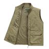 Men's Multi-Pocket Stand Collar Sleeveless Vest - Plus Size Casual for Photography and Work