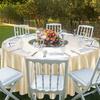 Round Table Cloth Satin Table Cover Gold Polyester for Wedding/Banquet/Restaurant -Silky Satin Dining Soft Table Decorations