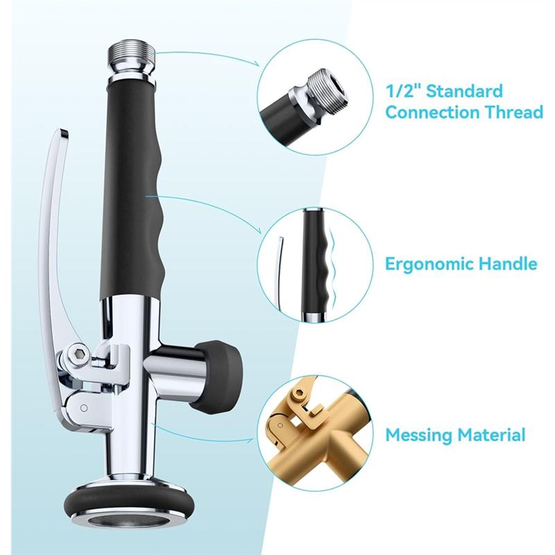 A84X-Locking Bracket Brass Sprayer Head Kitchen Faucet Dish Rinser Universal 1/2" Connection Shower Head