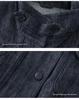 Xin Ge Blue Linen Workwear Jacket with Drawstring Waist and Multi-Pockets