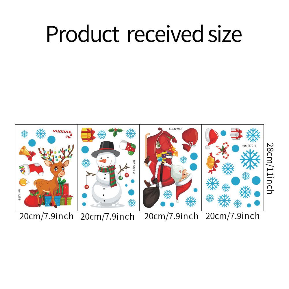 

Santa Claus Presents Elk Ambience Decorated Glass Windows and Doors with Window Stickers 20*28cm*4pcs/fun-f279