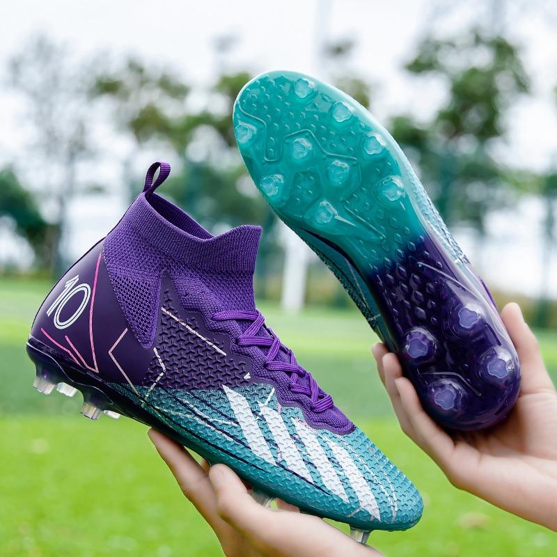 New high-top football shoes, men's and women's broken nails and long nails, students become artificial grass sports practical training shoes