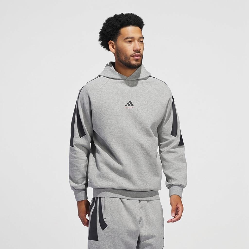 adidas Moletom com Capuz Basketball FW24 Spacer A Coleção 2025 Capítulo 01 Moletons Unissex Cinza JD7466