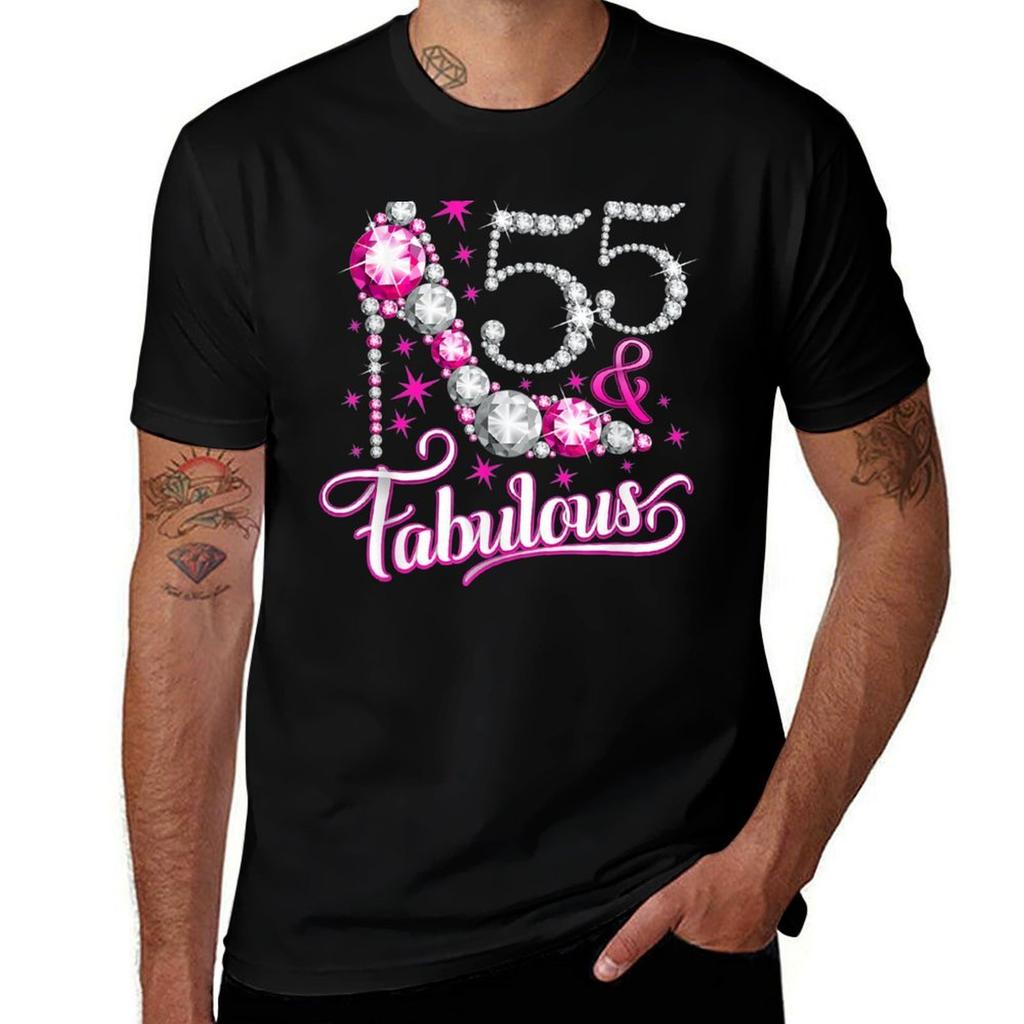 55 Birthday Fiftyfive And Fabulous For Lady Tshirt Holiday All Match Tshirt