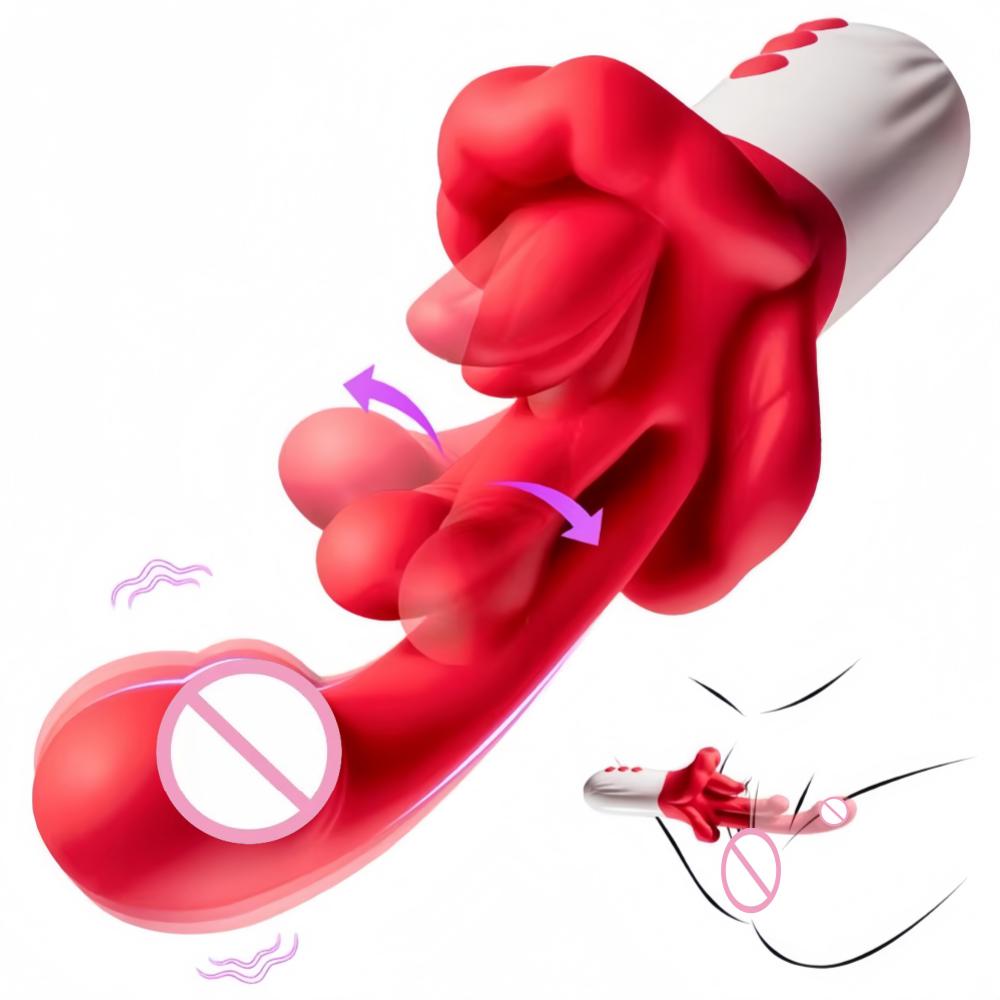 5-in-1 Zungenschwung-Vibrator Erwachsenenspielzeug Beheizter Vibrationsstab Weiblicher G-Punkt Vaginal-Massagegerät Stimulator Weiblicher Masturbator
