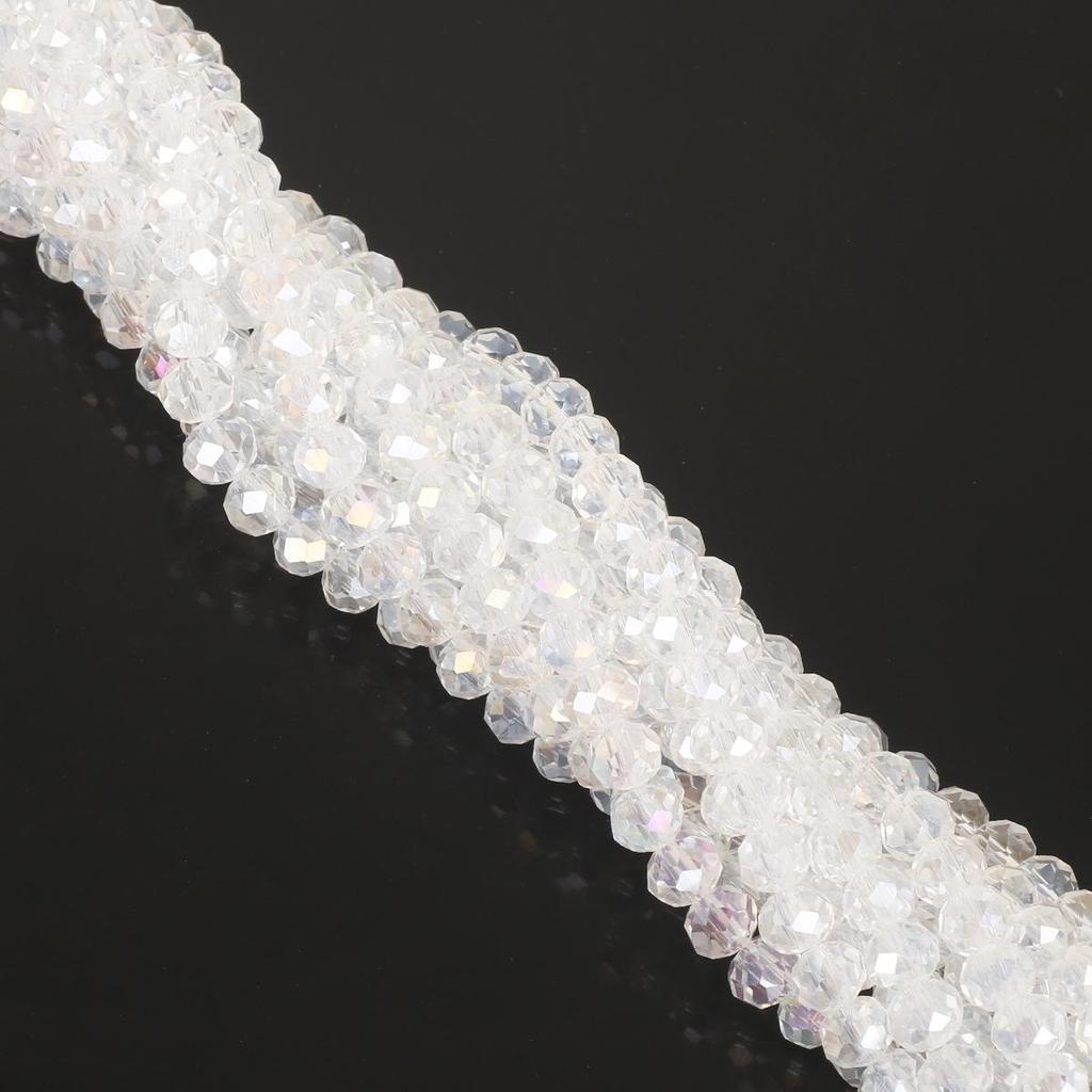 6mm Flat Glass Crystal Beads - DIY Plated Color Abacus Loose Beads for Accessories