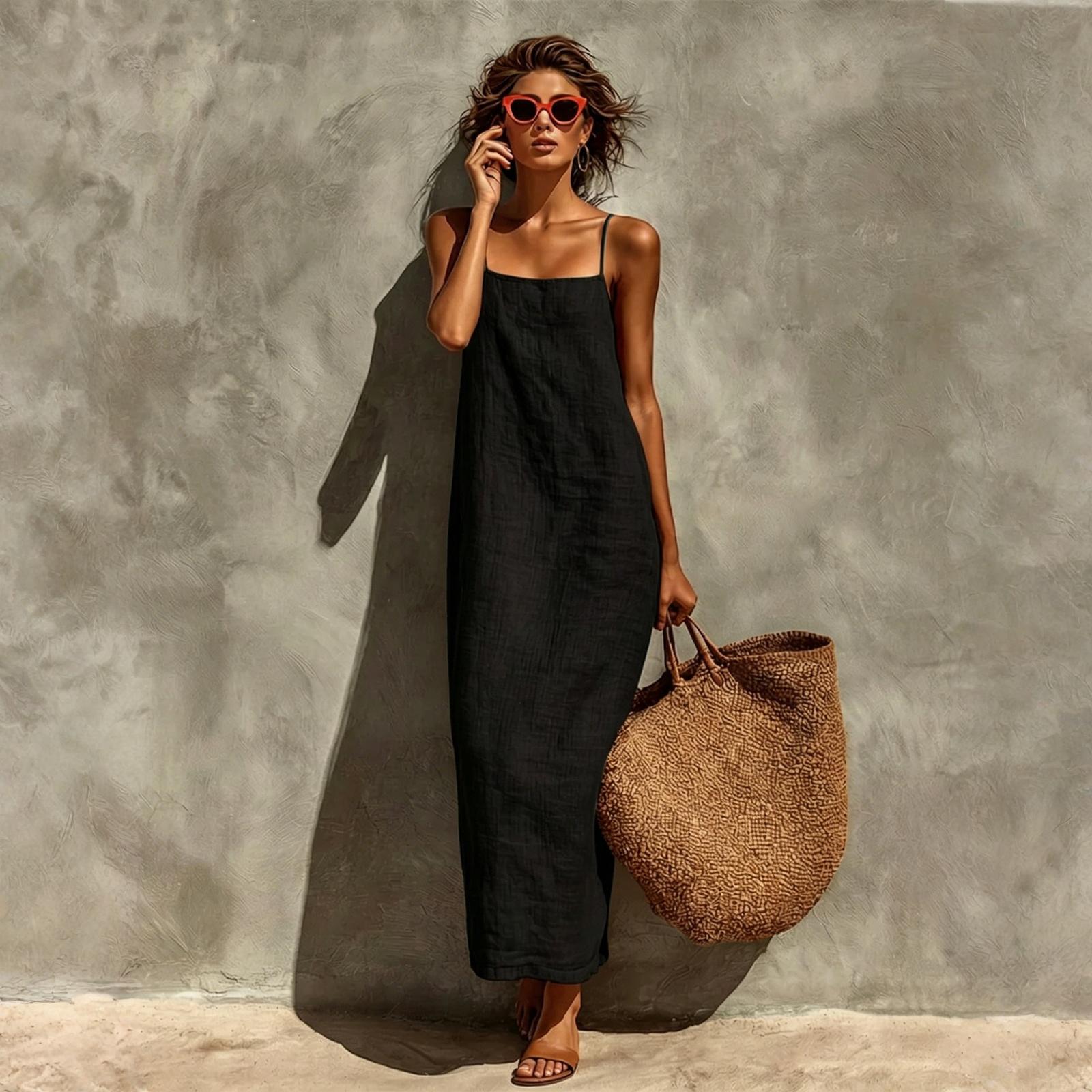 

Women s Summer Casual Festive Dresses For Women Wedding Guest Bridesmaid Dresses Party Dress L чёрный