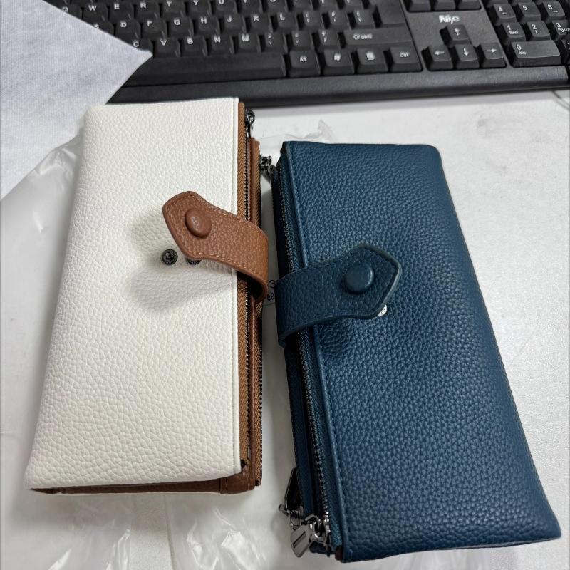 Double Zipper Women's Long Wallet Anti-theft Brushing Pu Leather Purse Multi-card Card Bag ID Bag Mobile Phone Bag