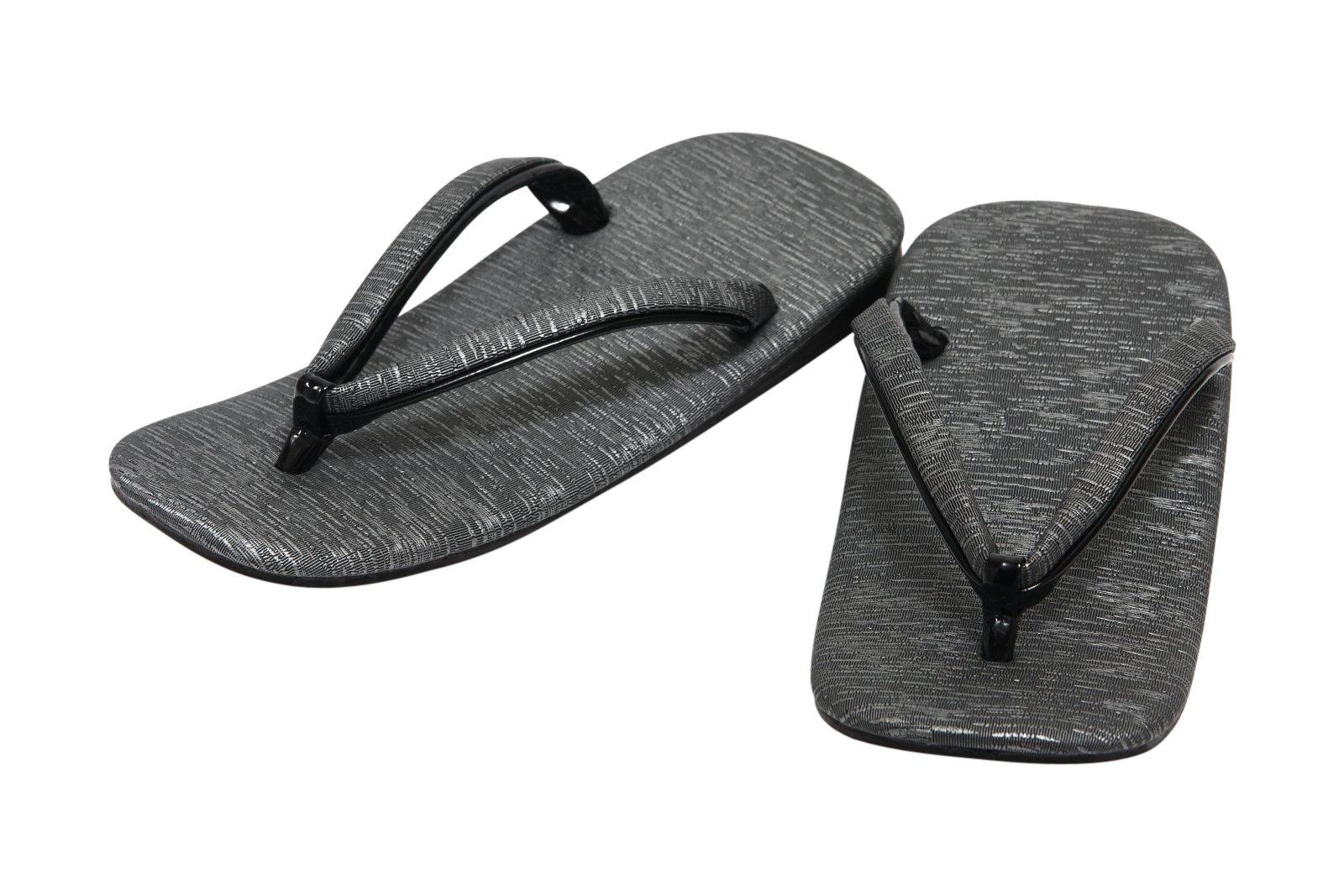 

[Hasegawa] Men s Tsumugi-style Setta Sandals/Zori Sandals, Cowhide Sole, Made in Japan (3L, Gray)