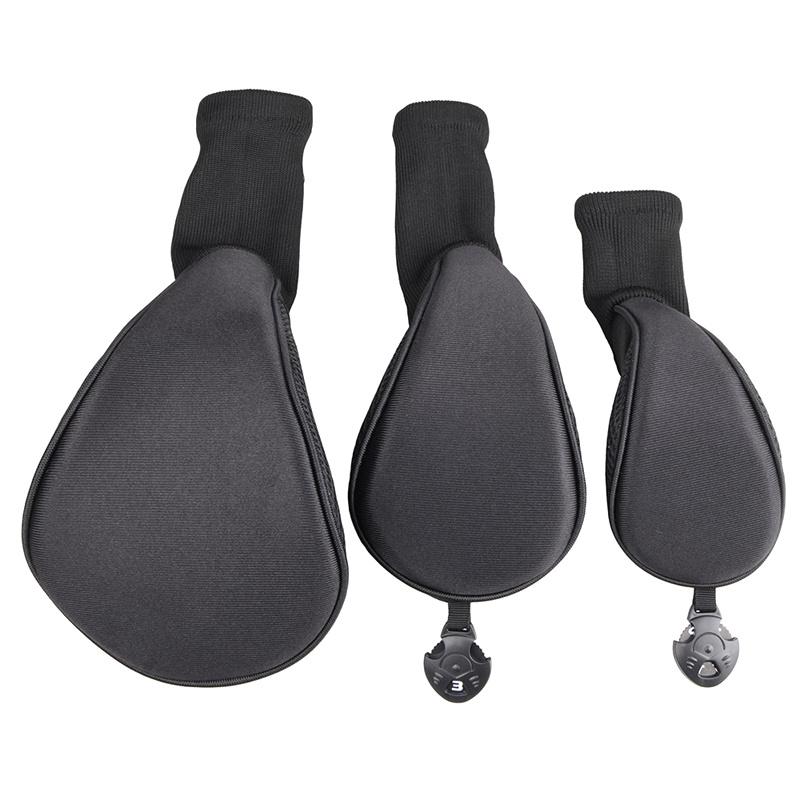 3Pcs/Set Long Neck Golf Club Head Covers Wood Driver Protect Headcover Number Tag Fairway Golf Head Cover Golf Accessories