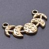 Vintage Metal Filigree Moon Pendants For Jewelry Making Supplies Connectors Accessories Stainless Steel Charm Bulk Luna Material