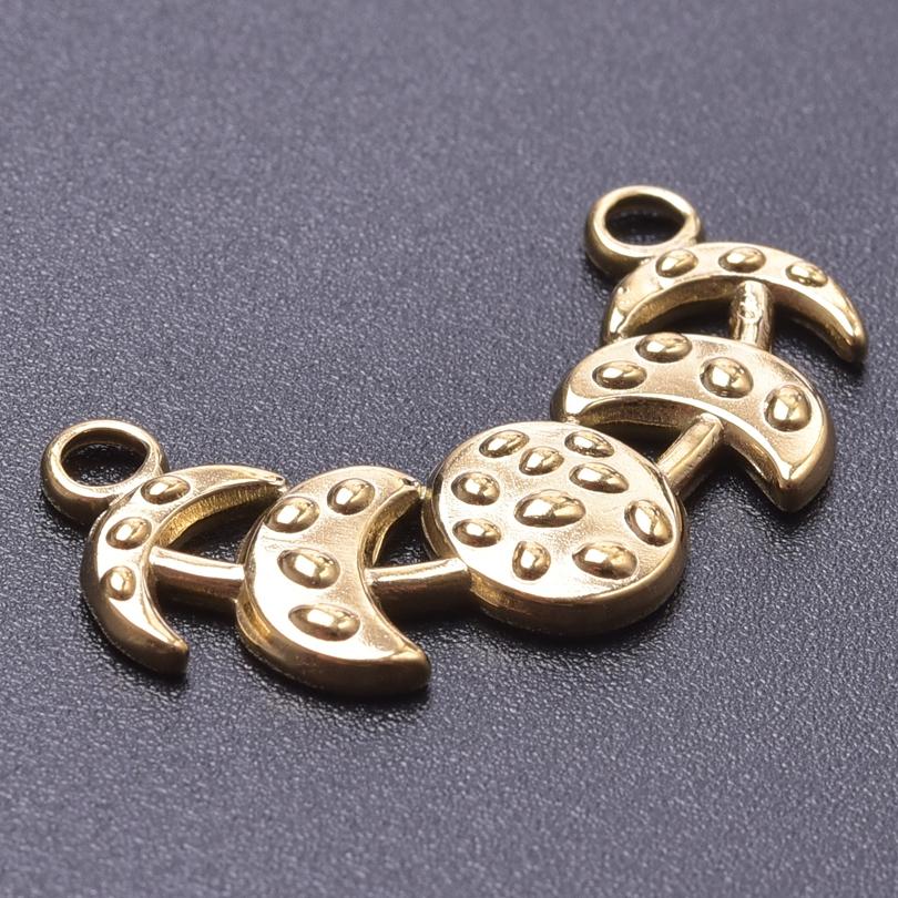 Vintage Metal Filigree Moon Pendants For Jewelry Making Supplies Connectors Accessories Stainless Steel Charm Bulk Luna Material