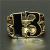 Newest Mens Boys Golden Biker 13 Ring Titanium Steel 316L Best Jewelry Ring