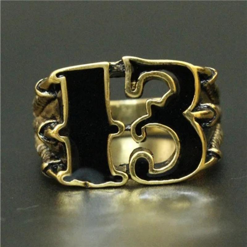 Newest Mens Boys Golden Biker 13 Ring Titanium Steel 316L Best Jewelry Ring