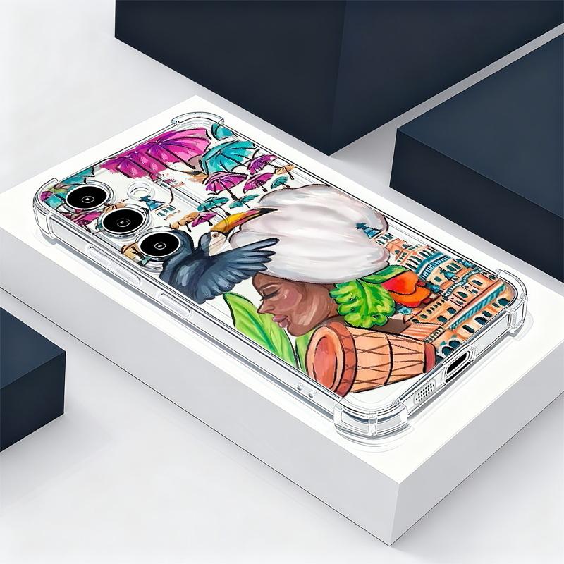 S25 Ultra Case Colorful Stars Graffiti Pattern Cover For Samsung Galaxy S25 Edge S24 Ultra S23 S22 Plus S21 FE Capa Funda