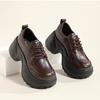 Spring and Autumn New British Style JK Small Leather Shoes Women Small Thick-soled Casual Muffin Women