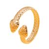Retro Punk Double Snake Stainless Steel Adjustable Ring for Women