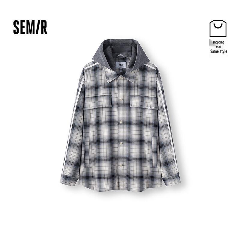 Semir Men s Plaid Detachable Hooded Jacket XL