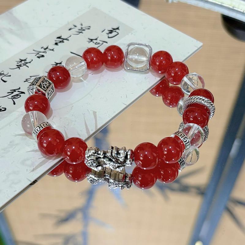 1/2/4 Pièces Bracelet Perlé Style Chinois Dragon Pixiu Pour Femmes Hommes Bijoux Accessoires Tempérament Vintage Cadeaux pour Couple