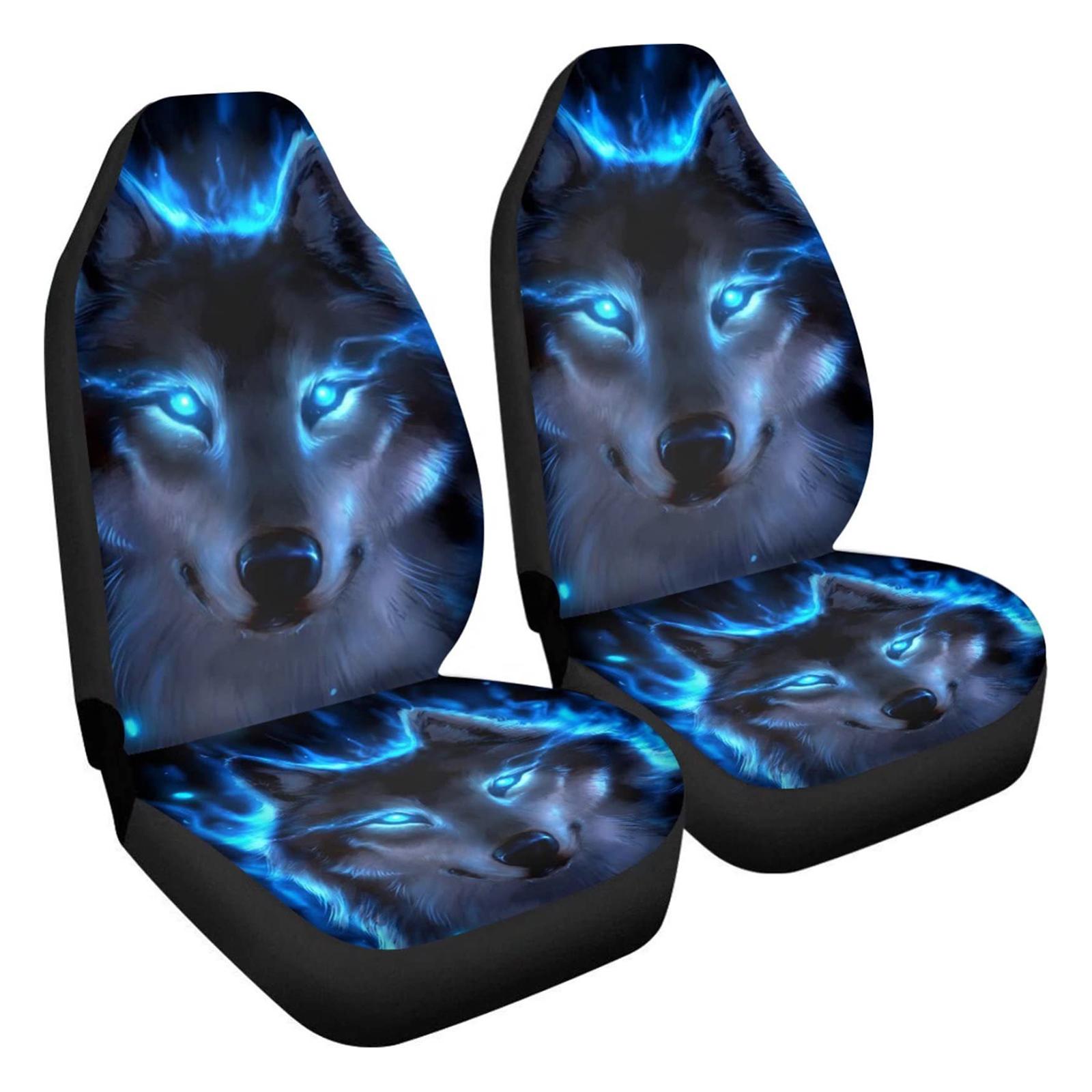 

Эластичные противоскользящие чехлы-защиты на сиденья автомобиля с 3D-принтами волков и губчатой подкладкой для седанов, комфорт, 1 пара
