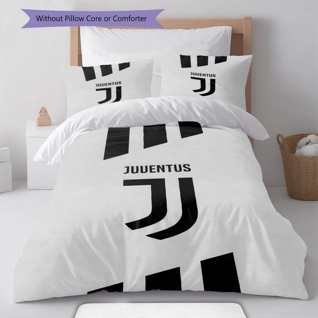 Set Copripiumino Trapuntato Juve Federa Federe Decorazione Casa Regalo di Compleanno (1 * copripiumino + 2 * federa, senza nucleo)