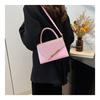 New Bling Rhinestone Faux Leather Shoulder Bag for Women, Chic Small Square Crossbody Purse, Sparkle Evening Handbag