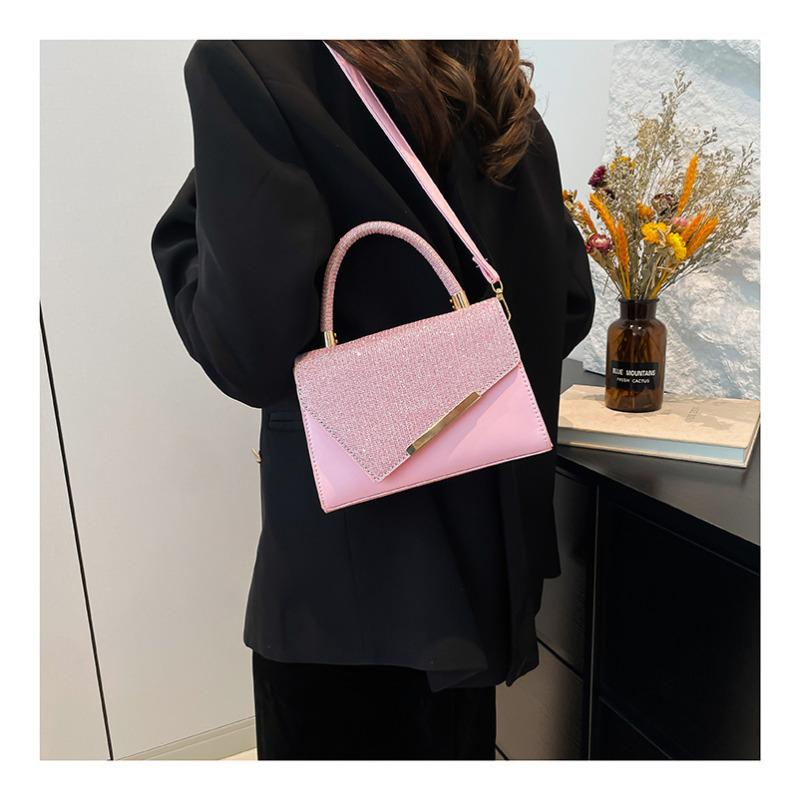 New Bling Rhinestone Faux Leather Shoulder Bag for Women, Chic Small Square Crossbody Purse, Sparkle Evening Handbag