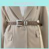Womens Minimalist Style Derma Waist Belt Metal Pin Buckle Dress Shapewear Belt
