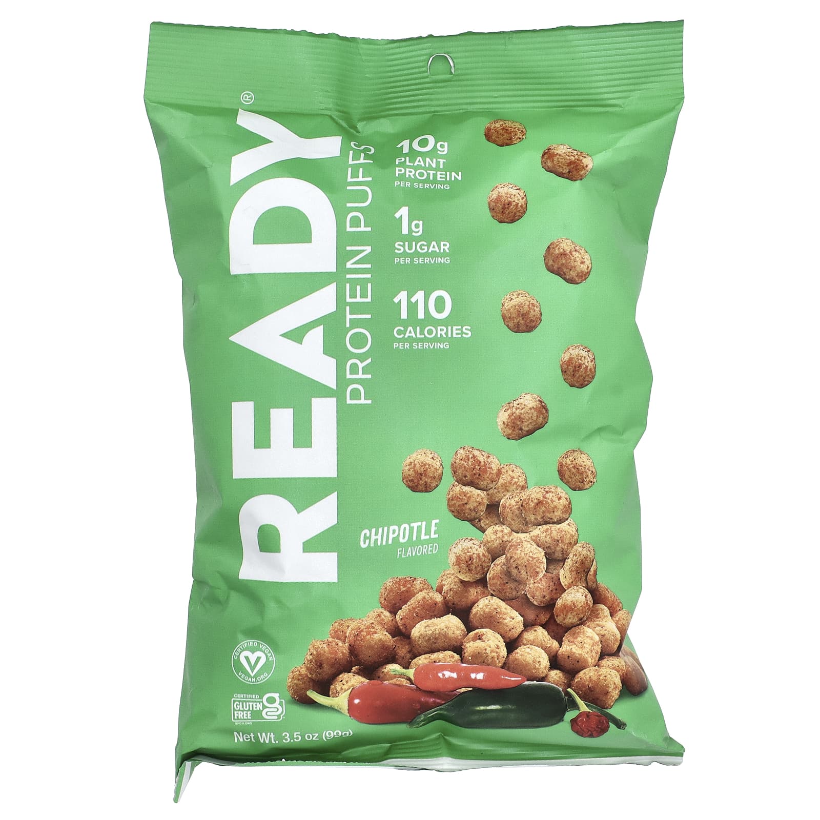 

Ready, Protein Puff, Chipotle, 99g (3.5oz)