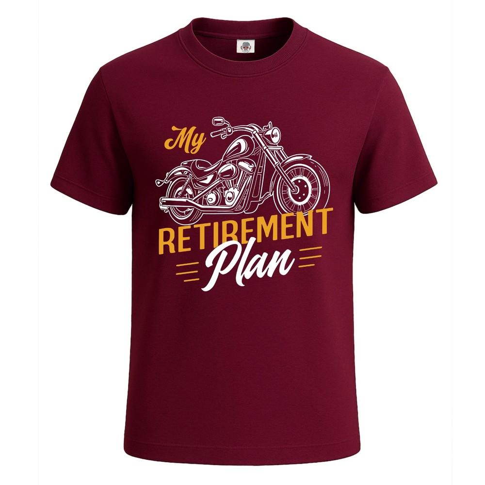 My retirement plan a motorcycle funny party novelty mens tshirt gift tee top 2XL