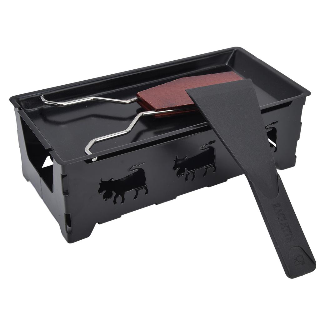 Mini Cheese Raclette Grill with Black Handle Rectangular Bakeware Cheese Baking Tool
