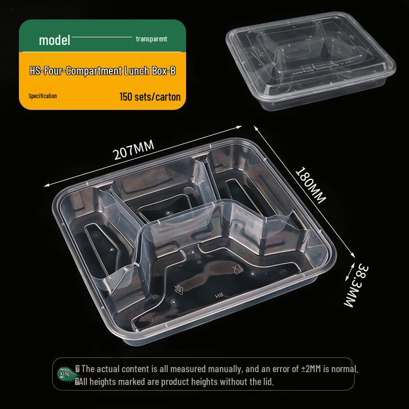 Disposable Multi-Compartment Food Containers with Lids