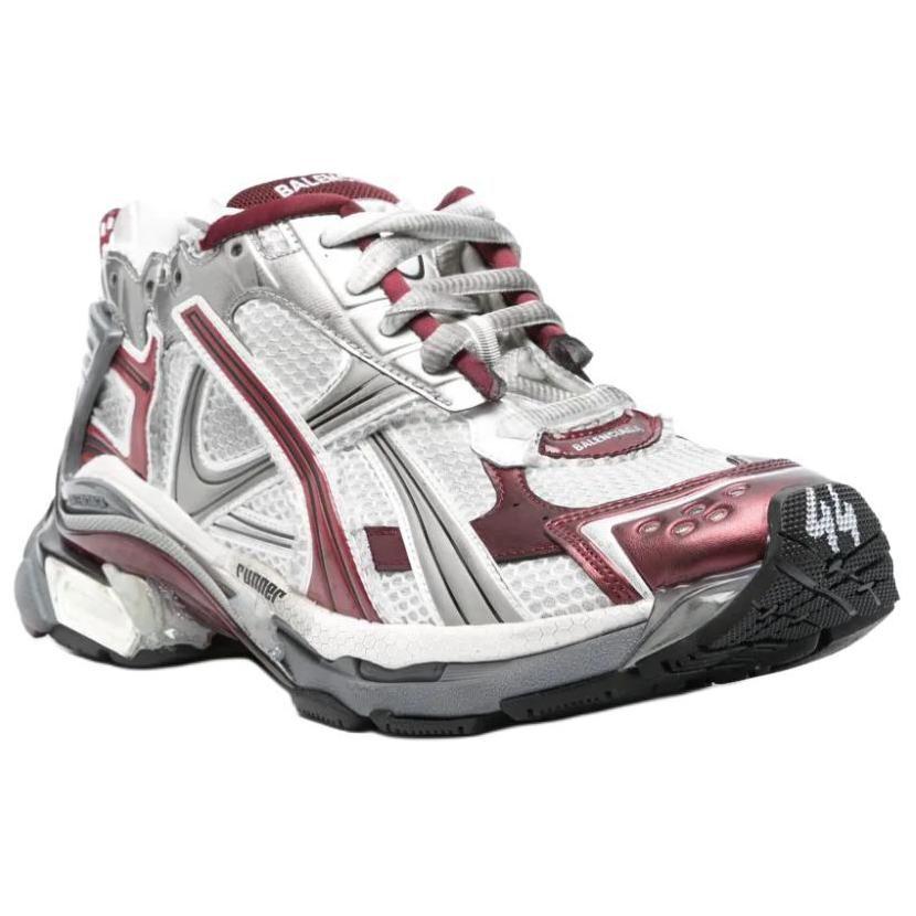 Balenciaga Runner Casual Shoes Men's White Gray Red 772774W3RMU9069