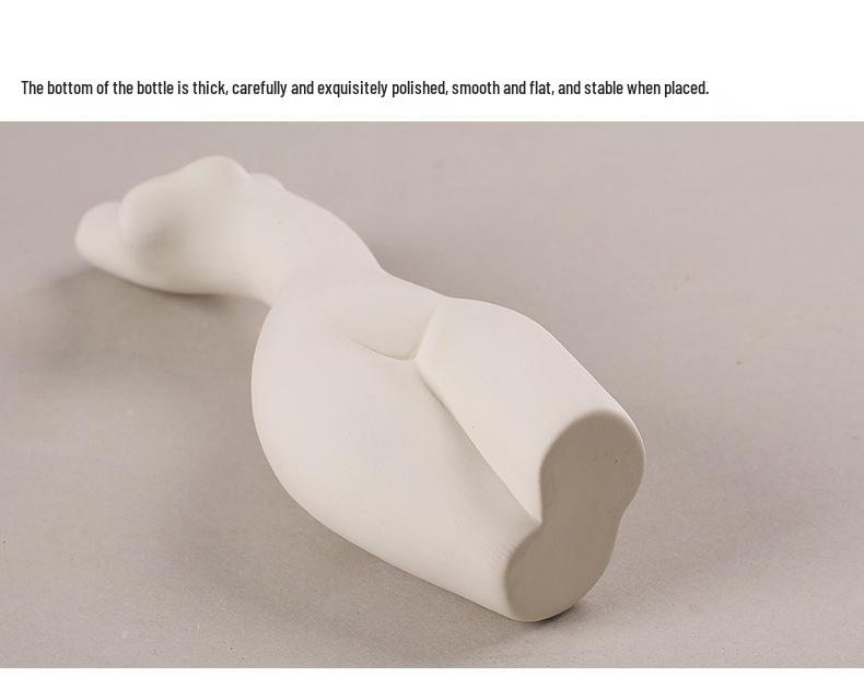 Nordic White Ceramic Human Body Art Vase - Decorative Sculpture for Home