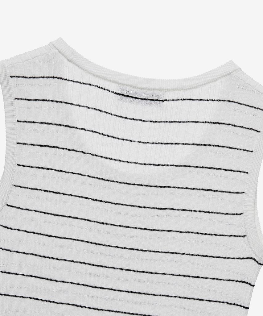 Mind Bridge Women [W] Striped Ivory Knit Sleeveless