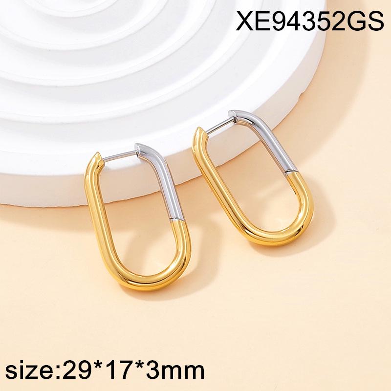 2026 Titanium Steel Gold Plated Geometric Earrings: Women s Light Luxury, Simple Fashion European Style Set.