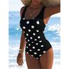 Costume da bagno intero estivo sexy con stampa geometrica, vestibilità aderente e snellente, profondo scollo a U sulla schiena, costume da bagno alla moda che attira l'attenzione per spiaggia, piscina, vacanza