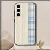 Splicing grid style   Phone Case For Samsung Galaxy A73,A72,A71,A70,A53,A52,A51,Soft Silicone Black Cover