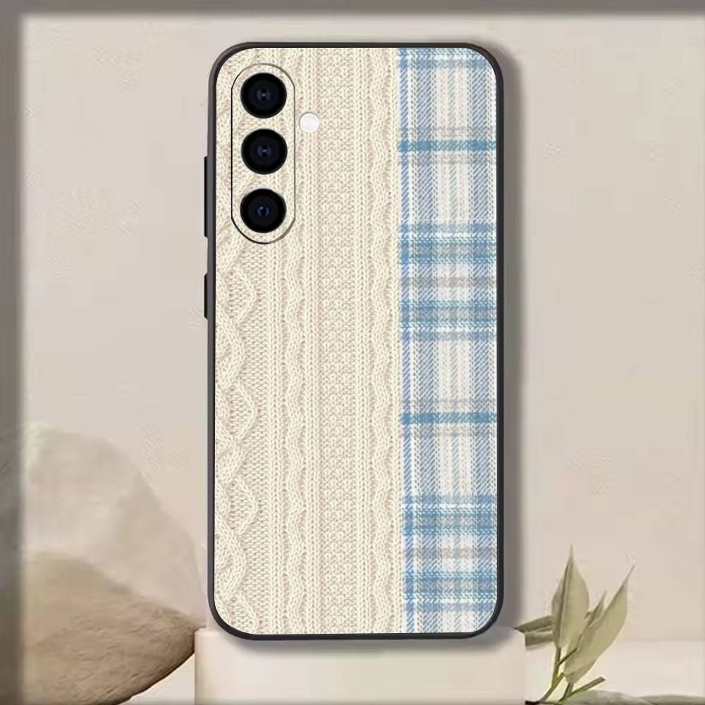 Splicing grid style Phone Case For Samsung Galaxy A73,A72,A71,A70,A53,A52,A51,Soft Silicone Black Cover